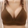 thumbnail image 2 of safuny Everyday Bra for Women Ultra Light Lingerie Color Hollow Out Perspective No Rims Comfort Daily Brassiere Underwear Steel Ring Free Wireless Push-Up Bra Brown M, 2 of 9