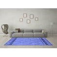 thumbnail image 3 of Ahgly Company Machine Washable Indoor Rectangle Solid Blue Modern Area Rugs, 8' x 12', 3 of 4