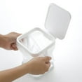 thumbnail image 2 of Cubo de basura de mesa nórdico creativo, mini cubo de basura de mostrador de metal con tapa Soporte de bolsa de basura pequeño para el hogar Cocina Oficina - Blanco JAMW Sencillez, 2 of 5