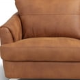 thumbnail image 3 of HomeRoots 515682 35 x 59 x 38 in. Camel Leather & Black Standard Love Seat, 3 of 3