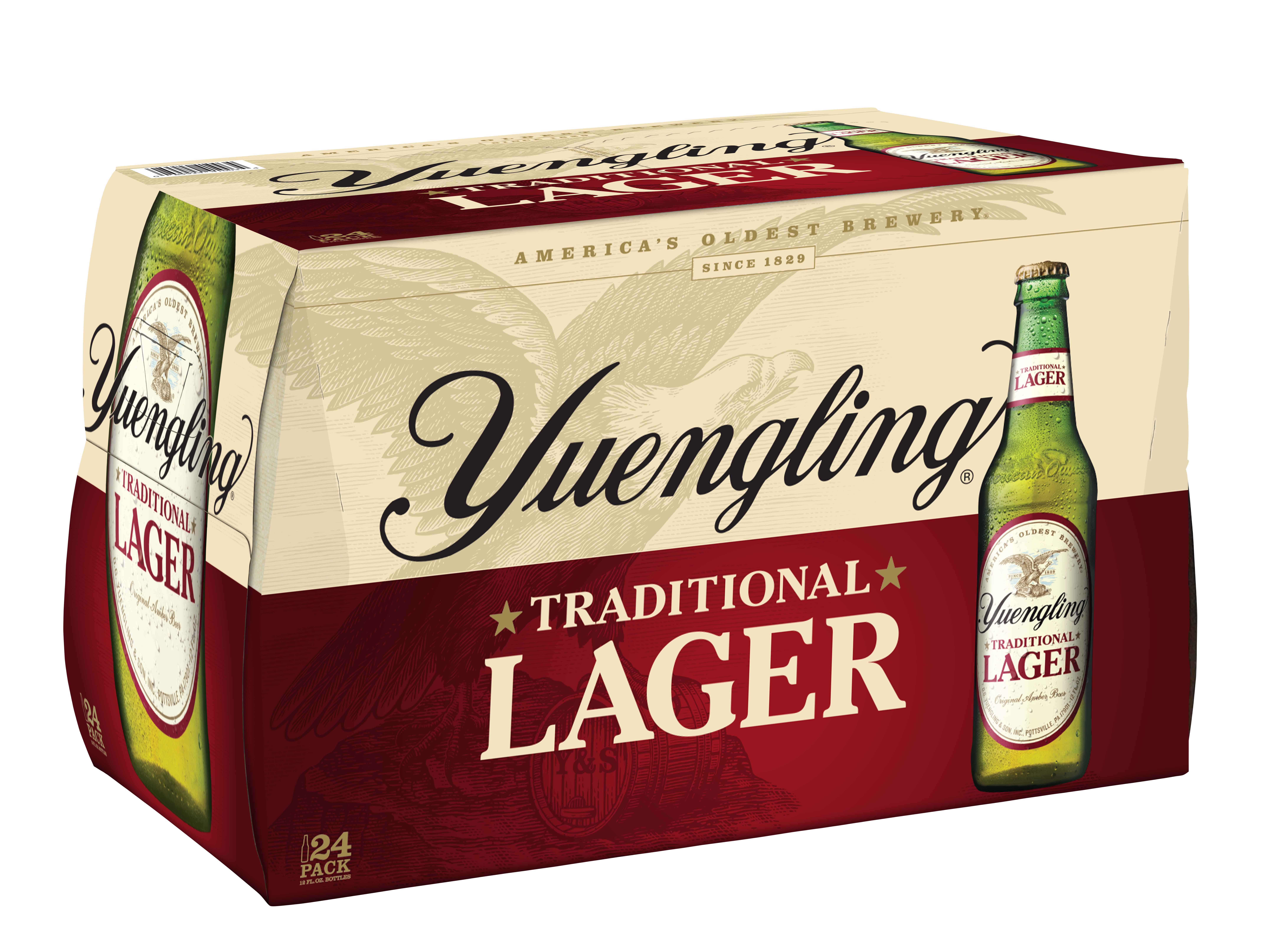 Yuengling Lager Beer, 24 Pack Beer, 12 fl oz Glass Bottles, 4.5% ABV, Domestic Lager