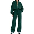 thumbnail image 5 of Gamivast 2 Piece Activewear Sets for Women Cropped Zip up Jacket High Waisted Pants Set Tracksuit Fall Winter Athletic Lounge Outfits Activewear, 5 of 6