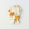 thumbnail image 3 of Traje de manga corta para bebé, Camiseta con estampado completo y pantalones cortos, Tops informales de cuello redondo, pantalones cortos de dos piezas para niños pequeños, chándales de nuevo estilo, 3 of 4