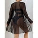 thumbnail image 2 of Conjunto de bikini de 3 piezas para mujer Conjunto de traje de baño de bikini dividido de cintura alta con cubierta de malla erógena de moda Negro S, 2 of 8