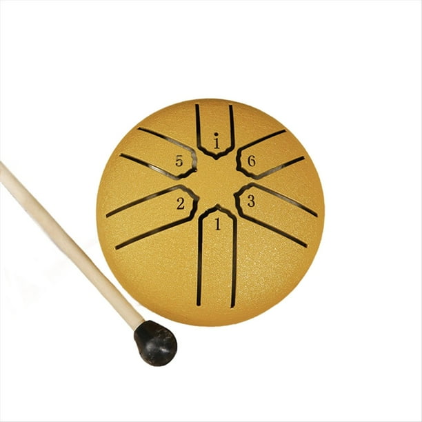 Tambor de Lengüeta de Acero de 6 Tonos de 3 Pulgadas Mini Tambores de Mano con Instrumentos Musicales de Percusión Accesorios de Tambor B