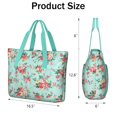 thumbnail image 3 of Tote Bag for Women - Pioneer Flower Shoulder Bag - Large Utility Work Duffle Bag with Zipper Handbag for Travel, Work, Sprots, 3 of 5