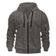 thumbnail image 1 of Dolkfu Sudadera con capucha de color sólido para hombres, chaqueta deportiva con cremallera completa, abrigo de sudadera para hombres XL, 1 of 3