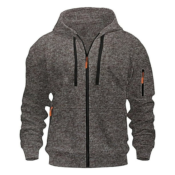 pstuiky camisas de manga larga para hombre, Sudadera deportiva de manga larga con capucha y bolsillos múltiples para hombre, estilo cargo, informal, para entrenamiento Tops de hombre xl