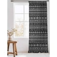 thumbnail image 3 of Sheer Curtains 108 Inches Long, Abstract Boho Semi Sheer Curtains Light Filtering Window Treatment, Modern African Ethnic Geometric Black Privacy Voile Drapes for Living Room Bedroom 52x108 Inch, 3 of 7