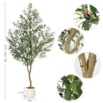 thumbnail image 2 of Soonbuy 5FT Artificial Olive Tree,Realistic Faux Olive Tree with Natural Wood Trunk & Lifelike Fruits,UV Resistant Artificial Tree, Potted Fake Olive Tree for Home, Office, Living Room Indoor Decor, 2 of 9