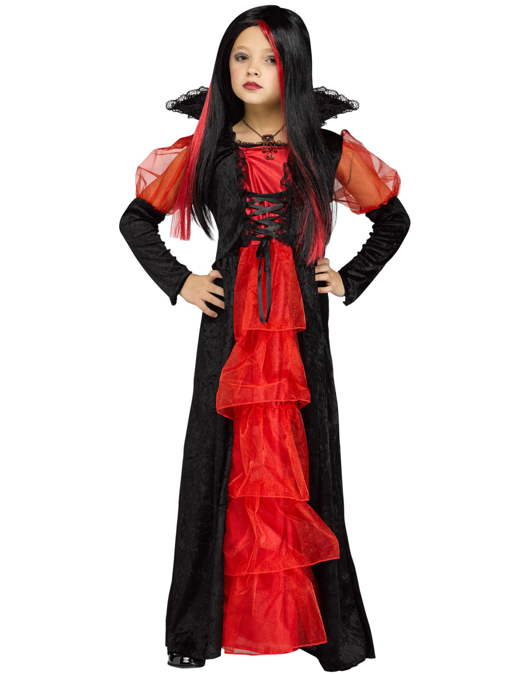 red and black fancy dress