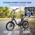 thumbnail image 4 of Victor 20" Foldable Step-Thru Electric Bike for Adults | Lightweight 25kg Design, 95km Long Range, 750Wh UL Certified Battery - Champagne White, 4 of 9