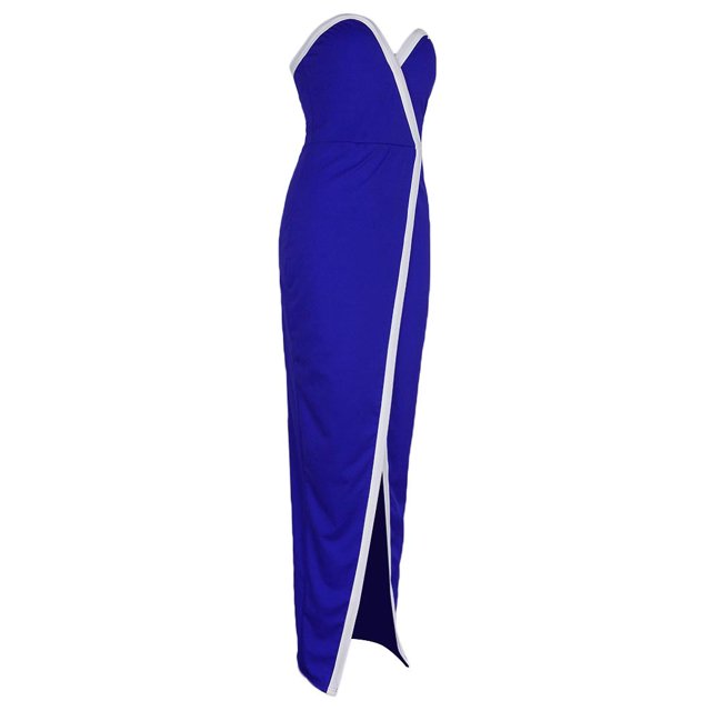 Vestido de noche sin tirantes con hombros descubiertos y espalda dividida Bodycon Clubwear Summer Beach Party Vestido de noche sin tirantes SG Soledad Vestido largo de las mujeres