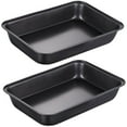 thumbnail image 2 of moldes rectangulares para pasteles, moldes para hornear antiadherentes de 12,6 × 8,7 pulgadas para horno tostador, moldes para lasaña de acero al carbono, bandejas para hornear brownie profundas, pequ, 2 of 7