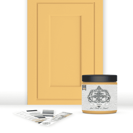ALL-IN-ONE Paint by Heirloom Traditions, Naples (Sunny Yellow), 8oz Sample - Durable cabinet and furniture paint. Built in primer and top coat, no sanding needed. Includes our 30 featured color card.