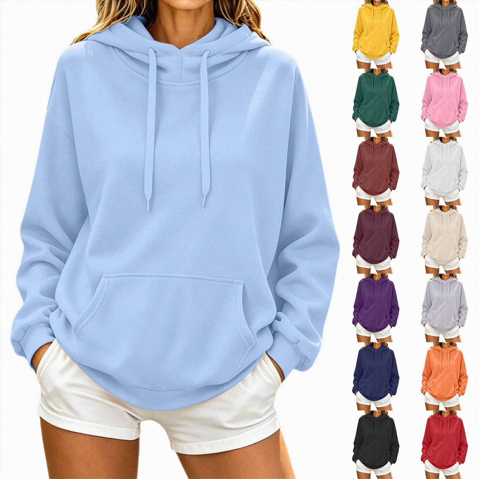 Olilia Oversized Hoodies for Women Fall Mock Neck Long Sleeve Casual Comfort Sweatshirts Winter y2k 2026 Cute Sweatshirt Navy Size S