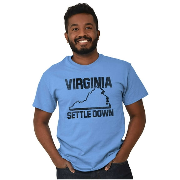 Virginia Settle State Map Shape Funny Plus Size Crewneck Graphic Tee Shirt Brisco Brands 2X