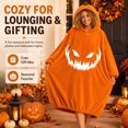 thumbnail image 5 of Halloween Pumpkin Costume Oversized Wearable Blanket Hoodie Cozy Plush Halloween Cosplay Costume, 5 of 7