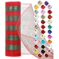 thumbnail image 1 of Mesh Ribbon for Wreaths 10 Inch x 30 Foot Wreath Mesh Rolls with Shiny Metallic Foil for Easter Christmas Party Wedding Home Decor DIY Craft Projects and Gift Wrapping, 1 of 7