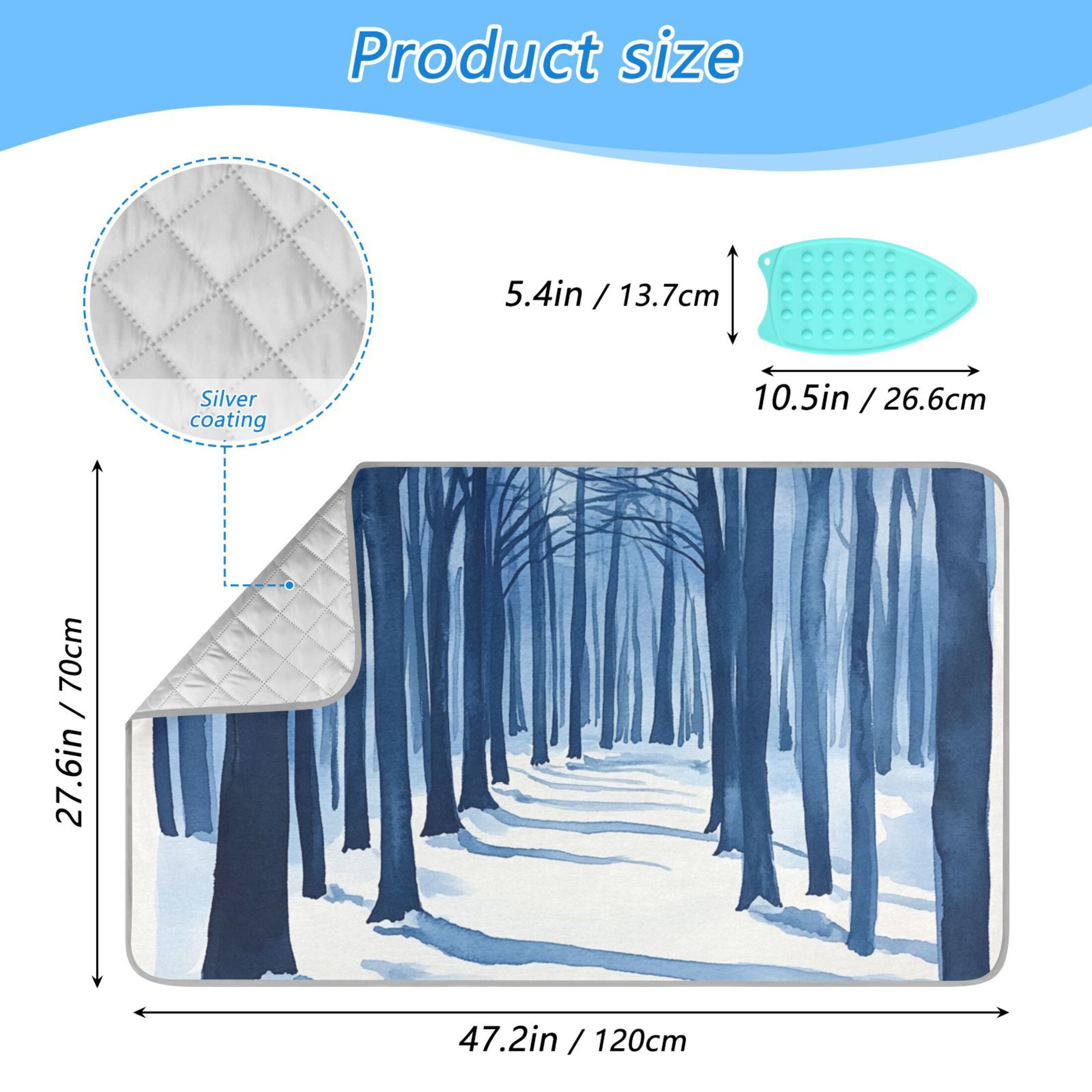Watercolor Winter Forest Paths Ironing Mat Blanket for Table Top Travel Portable Ironing Board Pad 47.2x27.6 Inch
