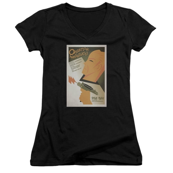 Star Trek Tos Episode 29 Junior Women's V-Neck T-Shirt Black