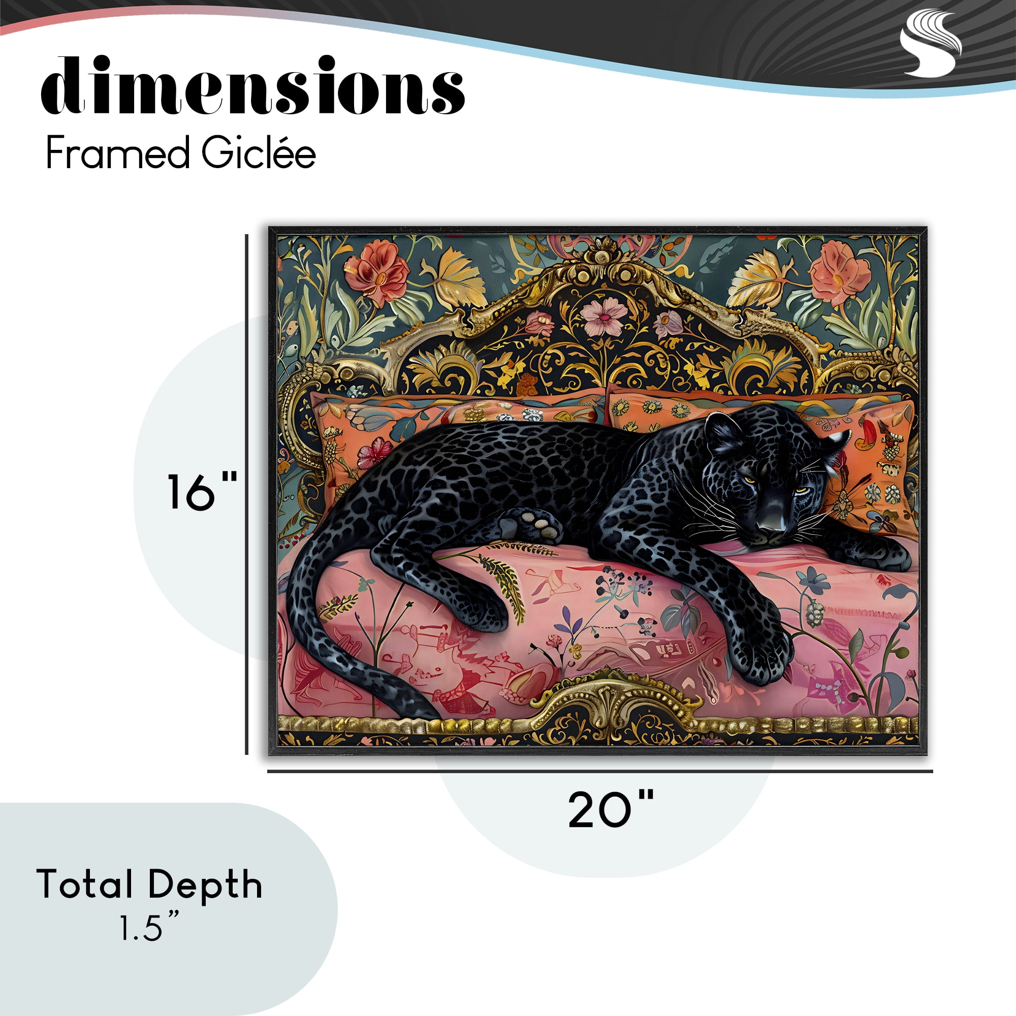 Stupell Industries Lazy Black Elegant Leopard Black Framed Giclee Art, design by Creative Studio