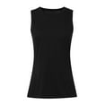 thumbnail image 4 of Spring Tops for Women Womens Top Athletic Sleeveless Tunic Leather Top Women Ladies Apparel T Shirt Women's Sleeveless Sports Vest Fitness Yoga Vest Smock Quick Drying Thin Sports Shirt Black L, 4 of 5