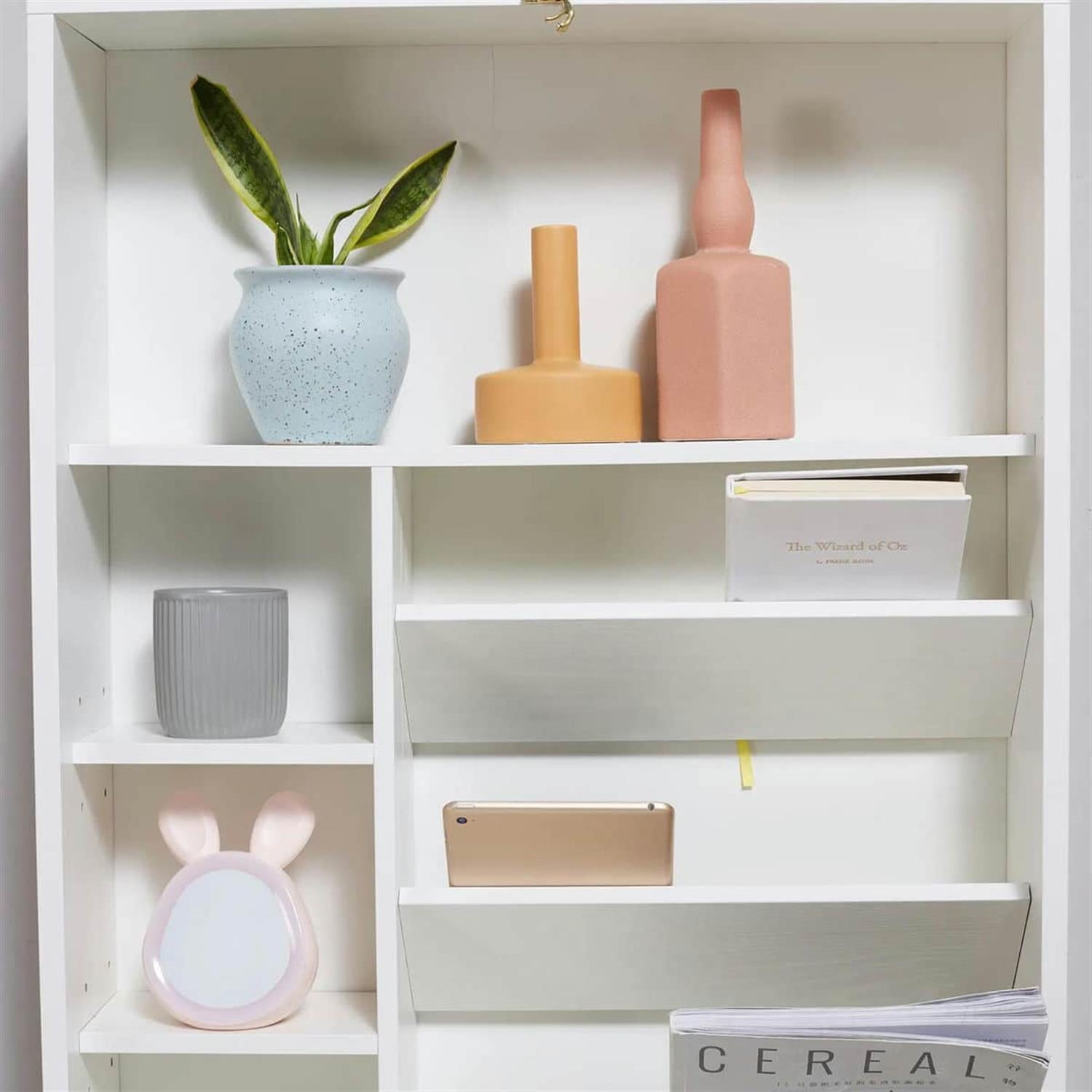 Demi Bonn 57" Multi-Function Wall-Mounted Desk, Space-Saving Floating Office Desk with Storage for Home Office, White