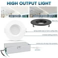 thumbnail image 6 of Luxrite 3 Inch LED Recessed Ceiling Light, 10W, 5CCT 2700K-5000K, 800LM, Dimmable - Black 4-Pack, 6 of 7