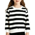thumbnail image 3 of KAUOD Kids Striped Crew Neck Shirt Long Sleeve Cotton Pullover Sweatshirts Boys Girls Soft Fleece Thermal Sweater Clothes, 3 of 5