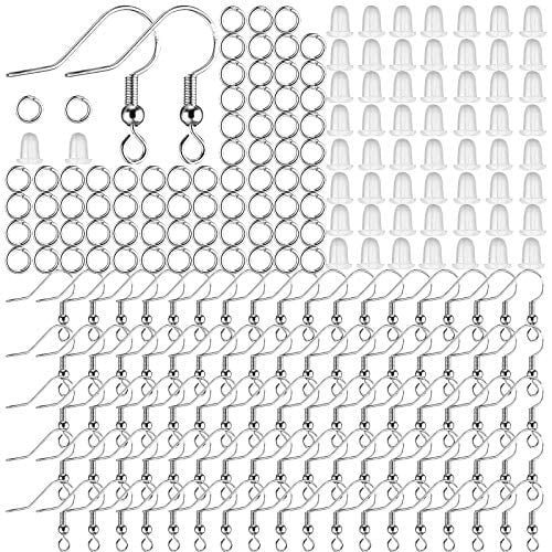 100PC 925 Sterling Silver Earring Hooks Beads for Jewelry Making Ear Wires Sets