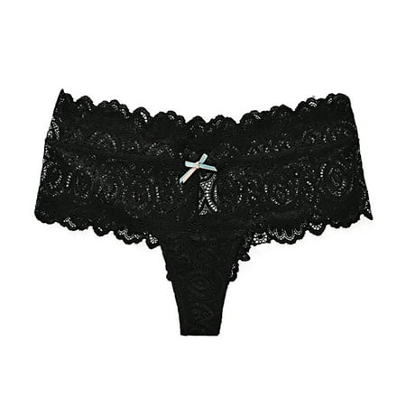 Sehao Ladies Underwear Panties   Lace Underwear Mid Waisted Stretch Underwear Stretch Boxer Briefs Black XL