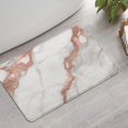 thumbnail image 2 of White Marble Rose Gold Line Pattern Bathroom Rugs Mat,Non Slip Microfiber Bathroom Rug,Rubber Backing,Soft Bathroom Mats for Bathroom Floor,Tub and Shower,17x27in(43x68cm), 2 of 5