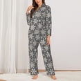 thumbnail image 2 of Haiem Sparkling Snowflakes Pattern Women’s Long-sleeve Sleepwear,Sleepwear Set,2-piece Loungewear Set,Soft PJs Comfy Nightwear with Pockets-XX-Large, 2 of 7