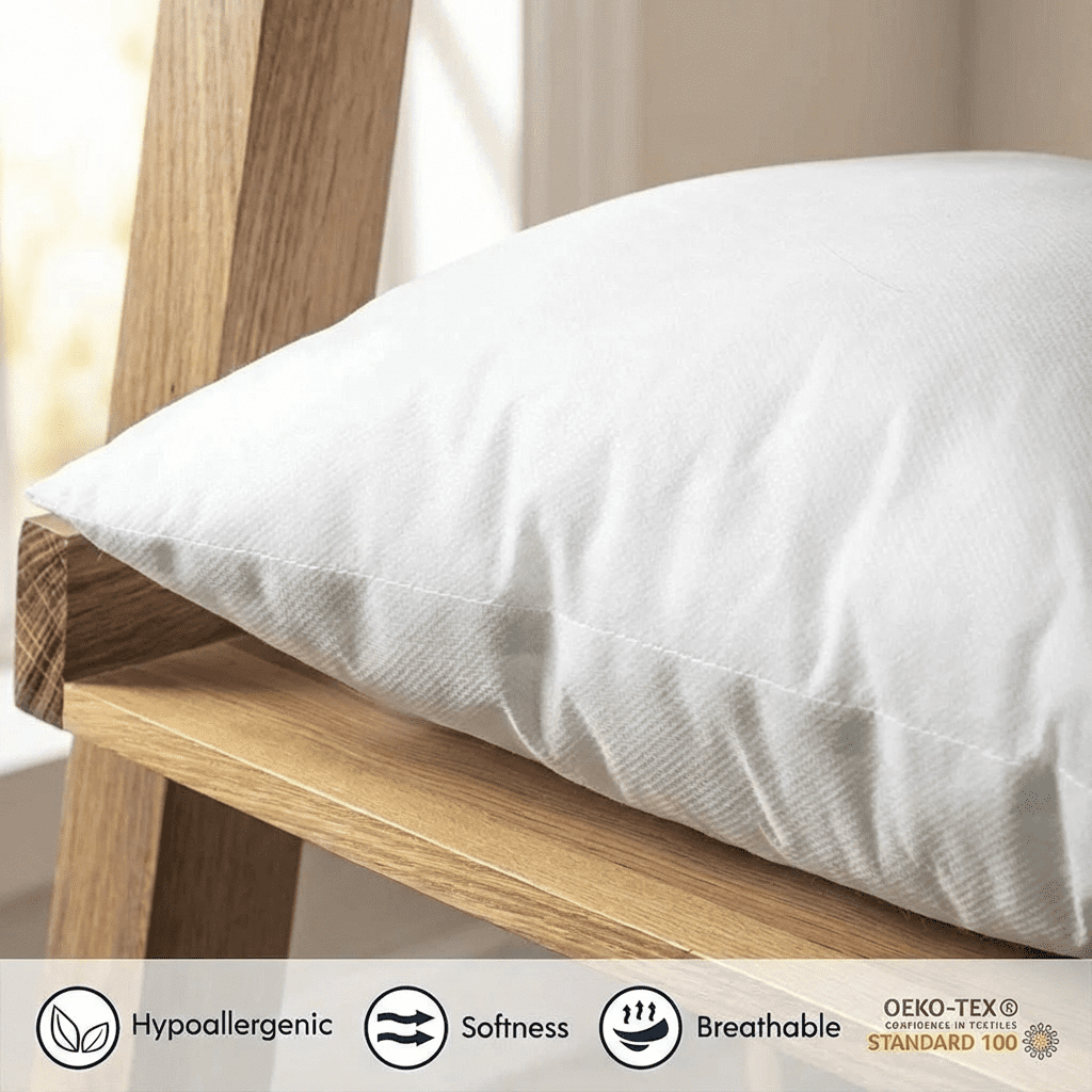 Phantoscope Hypoallergenic 16x16 Pillow Inserts 4 Pack, Square Plush Cushion Set for Living Room Bed