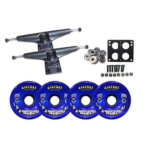LONGBOARD Trucks/Wheels/Bearings BLACK 6.0 BIGFOOT 76MM CRUISERS BLUE