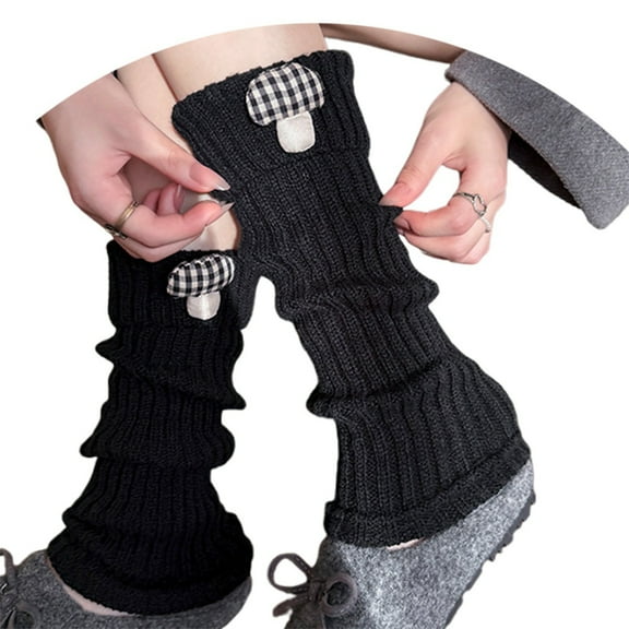 Yuanlong Womens Leg Warmers Ribbed Knit Checkered Pattern Stirrup Socks Cute Fashion Slouch Socks For Valentine' Day Spring