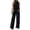 EF32_Black, variant on Womens 2 Piece Lounge Set Summer Travel Outfit Sweatsuit Mock Neck Tank Top Wide Leg Pants with Pockets Casual Activewear Camel L