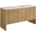 thumbnail image 2 of James Martin Vanities 435-V60s-3Emr Hudson 60" Single Basin Ash Wood Vanity Set - Light, 2 of 6