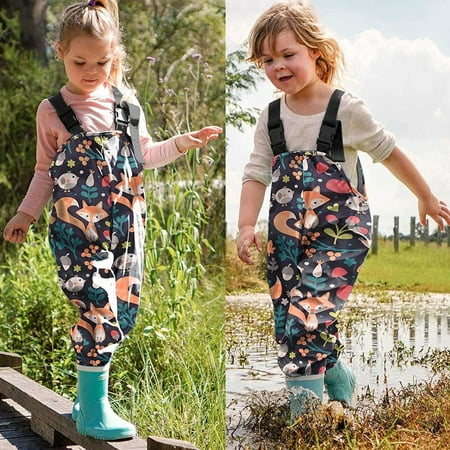 

THE WILD Children s One-piece Rain Pants Waterproof And Waterproof Outdoor Suspenders