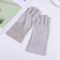 thumbnail image 3 of 1 par de guantes de medio dedo con protección solar para exteriores, guantes de entrenamiento con protección UV para ciclismo, escalada y equitación (gris), 3 of 5