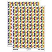 Check Mark Symbol 200+ Round Stickers - Rainbow - Gloss Finish - 0.50" Size