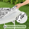 thumbnail image 5 of Black White Football Elements Pattern Round Fitted Tablecloth with Elastic Edge,Dining Table Cover Waterproof,Outdoor Round Tablecloth for Camping,Dining,Indoor and Outdoor, 5 of 7
