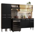 thumbnail image 1 of Cocina Integral 229cm Marrón/Negro Emilly Madesa 06, 1 of 5