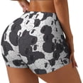 thumbnail image 2 of Kdxio Black And White Sheeps Print Workout Shorts for Women Seamless Soft Smooth Gym Yoga Scrunch Active Shorts, 2 of 5