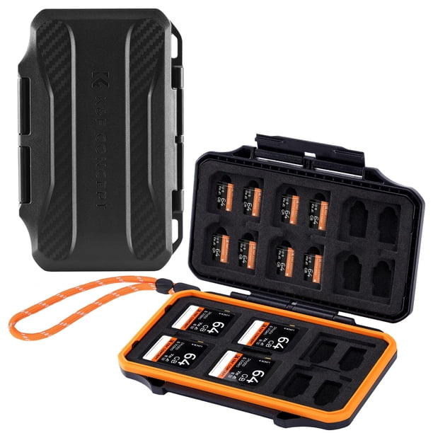 Funda para tarjetas de memoria K&F CONCEPT, 36 ranuras para 12 SD y 24 microSD