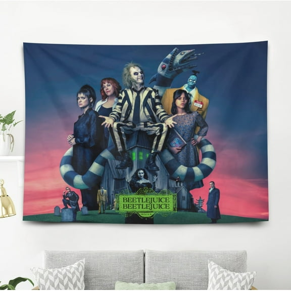 Beetlejuice Tapestry Wall Decoration for Bedroom Dorm Wall Hanging Birthday Gift