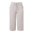 thumbnail image 5 of YMNXA Children Kids Girls Summer Shorts Elastic Waist Solid Color Straight Leg Lightweight Breathable Fashion Shorts For Daily Wear,White,12-13 Years, 5 of 5