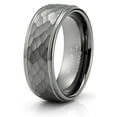 thumbnail image 2 of Metal Masters Tungsten Carbide Mens Ring Wedding Band Gunmetal Hammered 8mm Comfort-Fit Black, 2 of 4