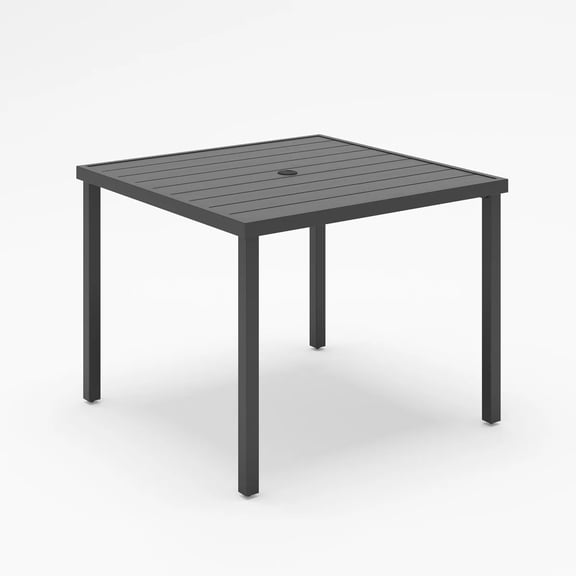 LAUSAINT HOME 37" Square Outdoor Dining Table With Umbrella Hole